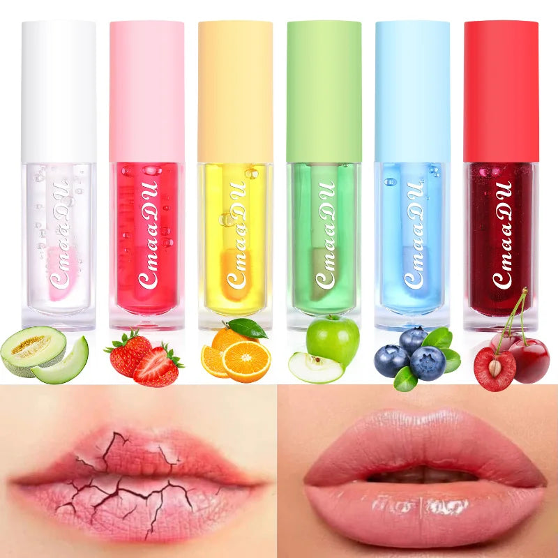 Brillant à lèvres à couleur changeante, baume à lèvres fraise cerise, hydratant naturel durable, réduit les rides, gelée, soins pour lèvres charnues